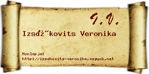 Izsákovits Veronika névjegykártya